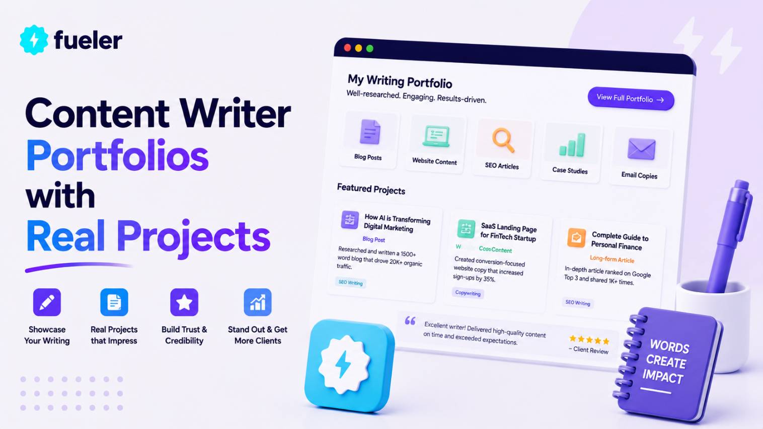 10 Content Writer Portfolios with Real Projects
