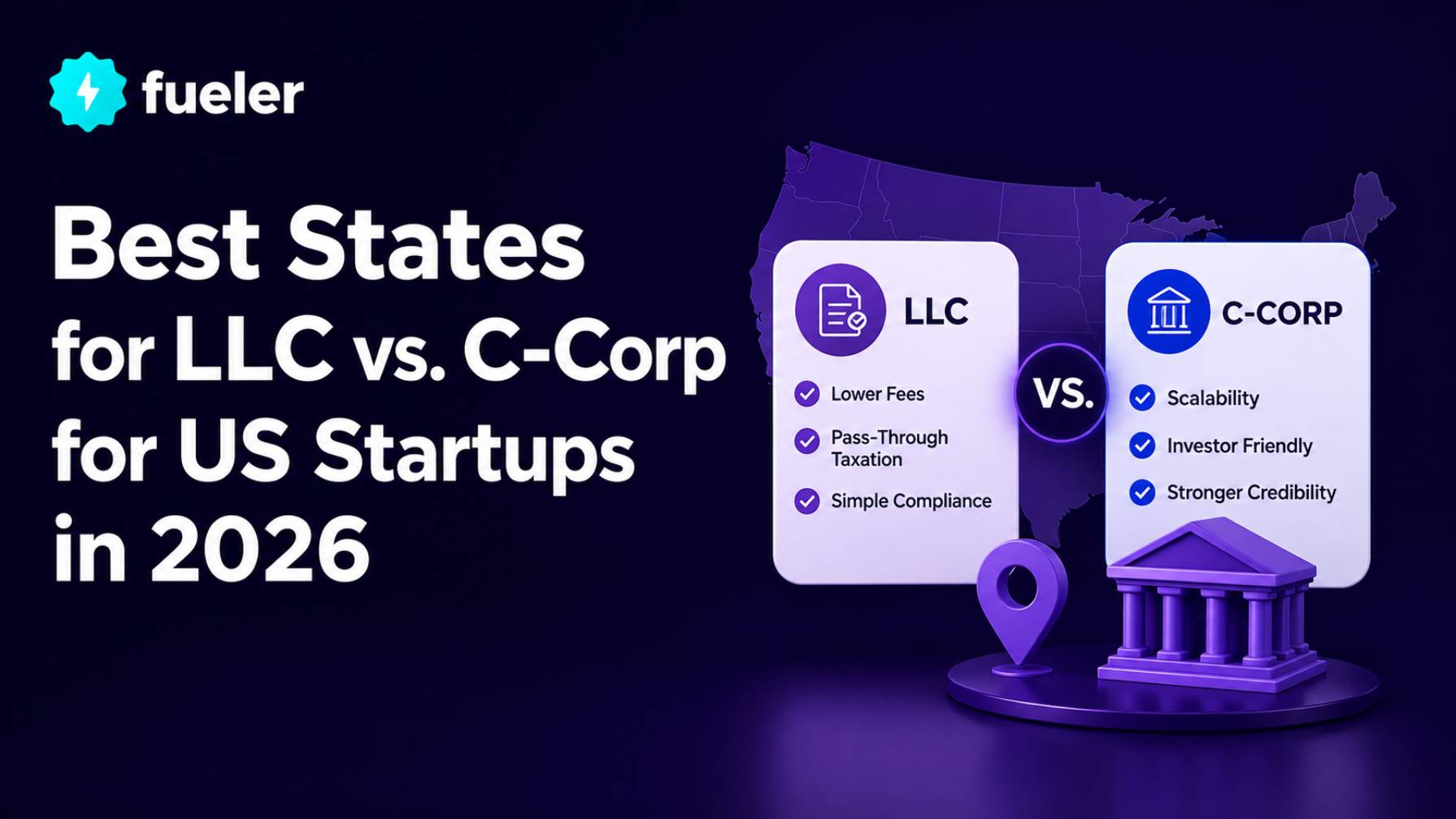 Best States for LLC vs. C‑Corp for US Startups in 2026