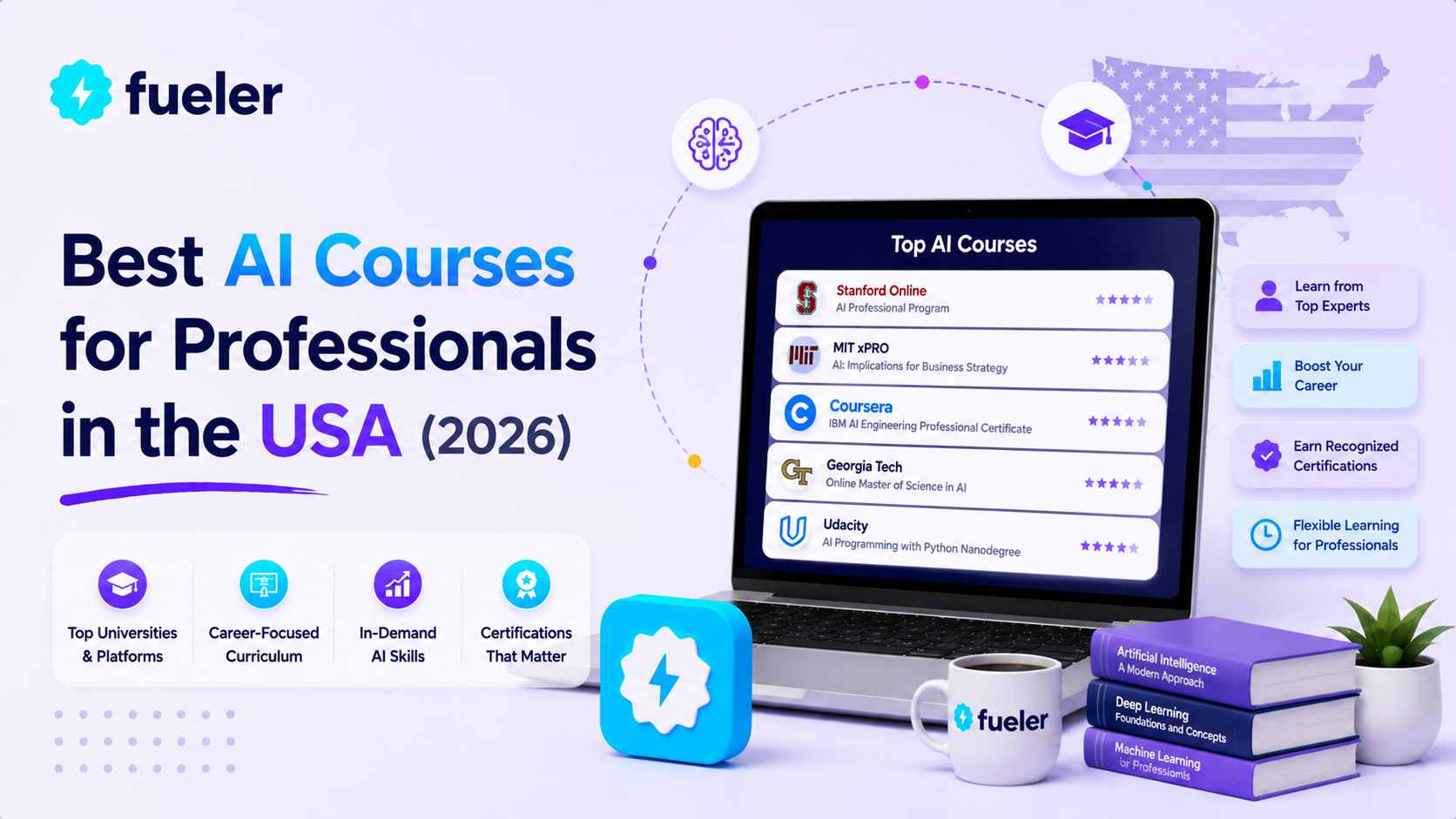 Best 10 AI Courses for Professionals in the USA (2026)