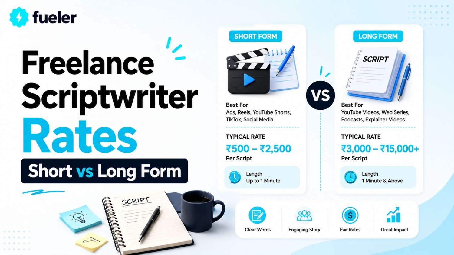 Freelance Scriptwriter Rates 2026: Short vs Long Form