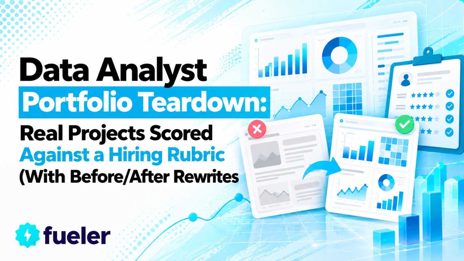 Data Analyst Portfolio Teardown: 5 Real Projects Scored Against a Hiring Rubric (With Before/After Rewrites)