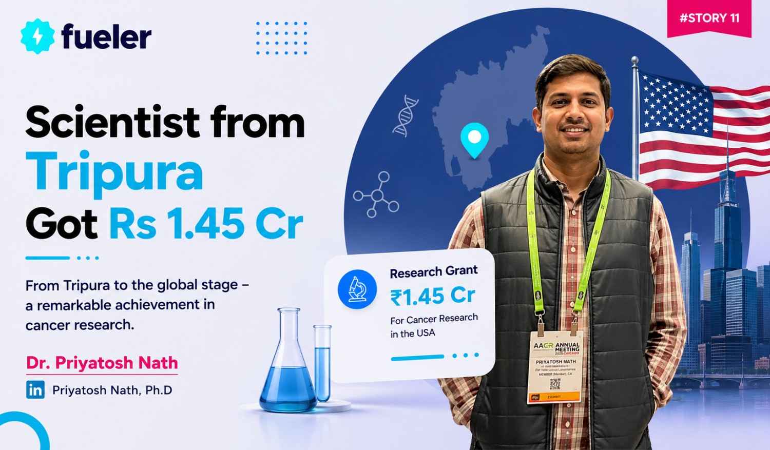A Scientist from Tripura Got Rs 1.45 Cr Research Grant in the US