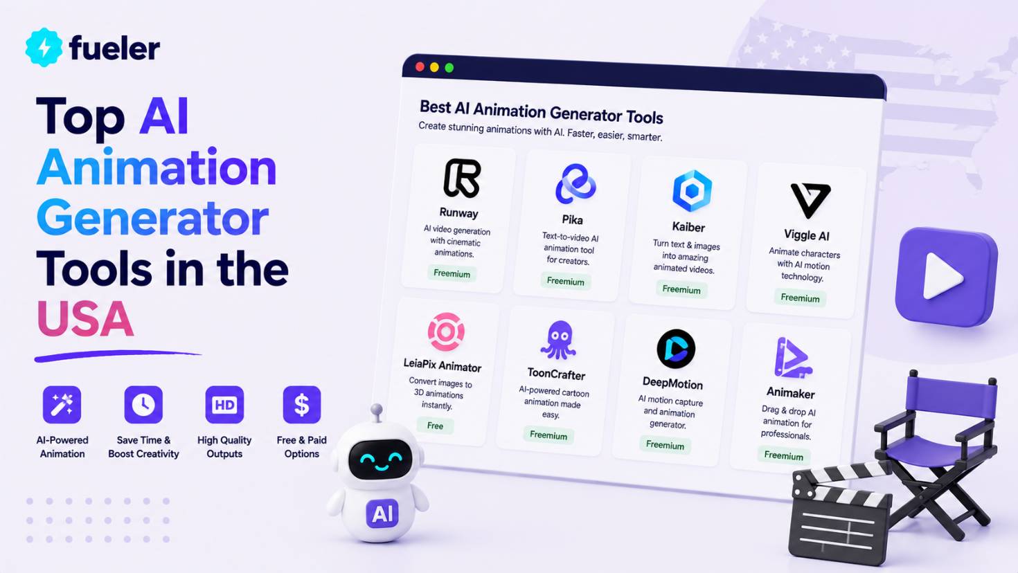 Top 11 AI Animation Generator Tools in the USA (2026)