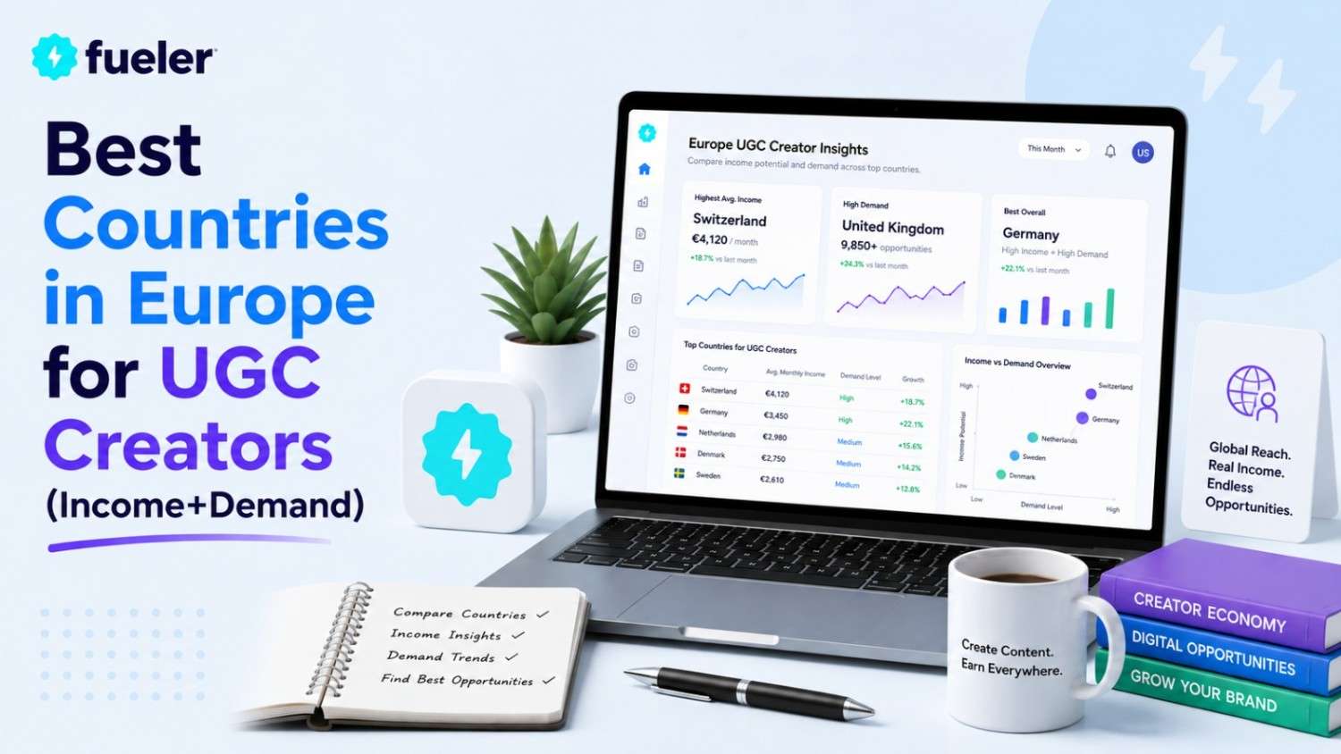 Best Countries in Europe for UGC Creators (Income + Demand)